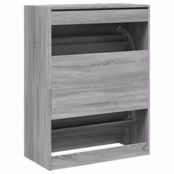 vidaXL Shoe Cabinet with 4 Flip-Drawers Shoe Storage Shelf Shoe Rack Cupboard - grey sonoma, 80 x 42 x 108 cm - Additional view 7