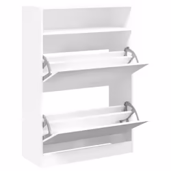 vidaXL Shoe Cabinet with 2 Flip-Drawers Shoe Storage Shelf Shoe Rack Cupboard - white, 80 x 34 x 116 cm - Additional view 4