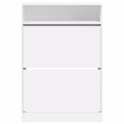 vidaXL Shoe Cabinet with 2 Flip-Drawers Shoe Storage Shelf Shoe Rack Cupboard - white, 80 x 34 x 116 cm - Additional view 5