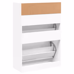 vidaXL Shoe Cabinet with 2 Flip-Drawers Shoe Storage Shelf Shoe Rack Cupboard - white, 80 x 34 x 116 cm - Additional view 7