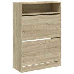 vidaXL Shoe Cabinet with 2 Flip-Drawers Shoe Storage Shelf Shoe Rack Cupboard - sonoma oak, 80 x 34 x 116 cm