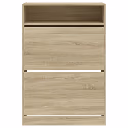 vidaXL Shoe Cabinet with 2 Flip-Drawers Shoe Storage Shelf Shoe Rack Cupboard - sonoma oak, 80 x 34 x 116 cm - Additional view 5