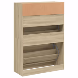 vidaXL Shoe Cabinet with 2 Flip-Drawers Shoe Storage Shelf Shoe Rack Cupboard - sonoma oak, 80 x 34 x 116 cm - Additional view 7