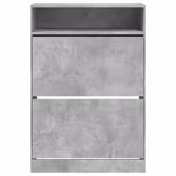 vidaXL Shoe Cabinet with 2 Flip-Drawers Shoe Storage Shelf Shoe Rack Cupboard - concrete grey, 80 x 34 x 116 cm - Additional view 5