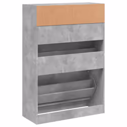 vidaXL Shoe Cabinet with 2 Flip-Drawers Shoe Storage Shelf Shoe Rack Cupboard - concrete grey, 80 x 34 x 116 cm - Additional view 7