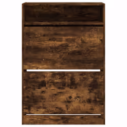 vidaXL Shoe Cabinet with 2 Flip-Drawers Shoe Storage Shelf Shoe Rack Cupboard - smoked oak, 80 x 34 x 116 cm - Additional view 5