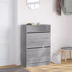 vidaXL Shoe Cabinet with 2 Flip-Drawers Shoe Storage Shelf Shoe Rack Cupboard - grey sonoma, 80 x 34 x 116 cm