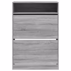 vidaXL Shoe Cabinet with 2 Flip-Drawers Shoe Storage Shelf Shoe Rack Cupboard - grey sonoma, 80 x 34 x 116 cm - Additional view 5