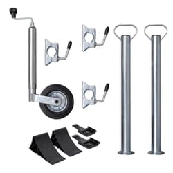 vidaXL Jockey Wheel 48 mm with 2 Support Tubes & 3 Split Clamps for Trailer
