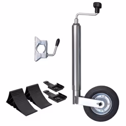 vidaXL Jockey Wheel 48 mm with 1 Split Clamp & Wheel Chocks Trailer Horse Box