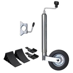 vidaXL Jockey Wheel 48 mm with 1 Split Clamp & Wheel Chocks Trailer Horse Box