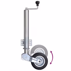 vidaXL Folding Jockey Wheel 60 mm with Wheel Chocks Trailer Caravan Horse Box - 5 pcs