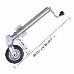 vidaXL Folding Jockey Wheel 60 mm with Wheel Chocks Trailer Caravan Horse Box - 5 pcs