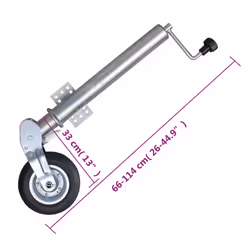 vidaXL Folding Jockey Wheel 60 mm with Wheel Chocks Trailer Caravan Horse Box - 7 pcs