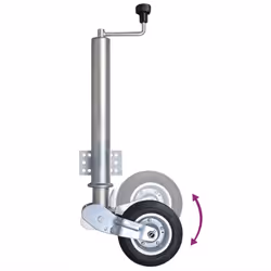 vidaXL Folding Jockey Wheel 60 mm with Wheel Chocks Trailer Caravan Horse Box - 3 pcs