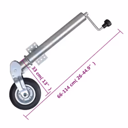 vidaXL Folding Jockey Wheel 60 mm with Wheel Chocks Trailer Caravan Horse Box - 3 pcs