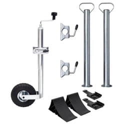 vidaXL Trailer Jockey Wheel Trailer Stabiliser Jockey Wheel Clamp Chock Block - 8 pcs