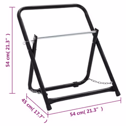 vidaXL Hose Reel Cart Garden Hose Storage 45 kg Black Powder-coated Steel - Additional view 3