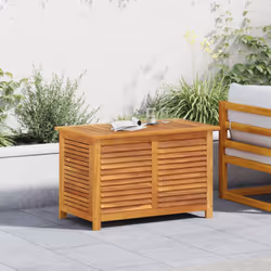 vidaXL Garden Storage Box with Louver Outdoor Storage Box Solid Wood Acacia - 90 x 50 x 56 cm - Additional view 2
