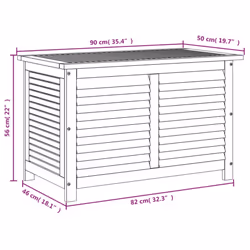 vidaXL Garden Storage Box with Louver Outdoor Storage Box Solid Wood Acacia - 90 x 50 x 56 cm - Additional view 9