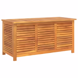 vidaXL Garden Storage Box with Louver Outdoor Storage Box Solid Wood Acacia - 113 x 50 x 56 cm