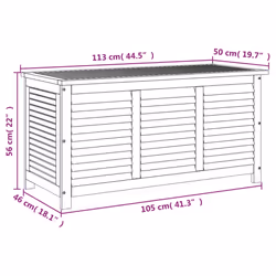 vidaXL Garden Storage Box with Louver Outdoor Storage Box Solid Wood Acacia - 113 x 50 x 56 cm