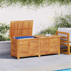 vidaXL Garden Storage Box with Louver Outdoor Storage Box Solid Wood Acacia - 150 x 50 x 56 cm