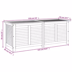 vidaXL Garden Storage Box with Louver Outdoor Storage Box Solid Wood Acacia - 150 x 50 x 56 cm - Additional view 9