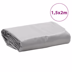 vidaXL Tarpaulin Cover Ground Sheet Outdoor Waterproof Camping Tarp Cover - grey, 1.5 x 2 m