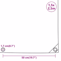 vidaXL Tarpaulin Cover Ground Sheet Outdoor Waterproof Camping Tarp Cover - grey, 1.5 x 2.5 m - Additional view 8