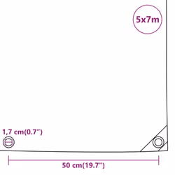 vidaXL Tarpaulin Cover Ground Sheet Outdoor Waterproof Camping Tarp Cover - white, 5 x 7 m - Additional view 8