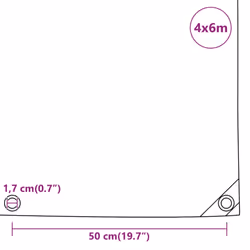 vidaXL Tarpaulin Cover Ground Sheet Outdoor Waterproof Camping Tarp Cover - anthracite, 4 x 6 m - Additional view 9