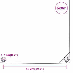 vidaXL Tarpaulin Cover Ground Sheet Outdoor Waterproof Camping Tarp Cover - anthracite, 6 x 8 m - Additional view 9