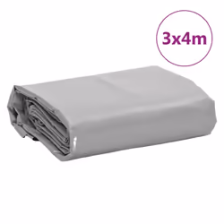 ) vidaXL Tarpaulin Cover Ground Sheet Outdoor Waterproof Camping Tarp Cover - grey, 3 x 4 m (without eyelets