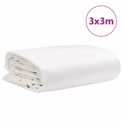 vidaXL Tarpaulin Cover Ground Sheet Outdoor Waterproof Camping Tarp Cover - white, 3 x 3 m
