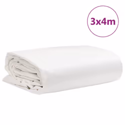 ) vidaXL Tarpaulin Cover Ground Sheet Outdoor Waterproof Camping Tarp Cover - white, 3 x 4 m (without eyelets - Additional view 8