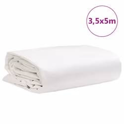 vidaXL Tarpaulin Cover Ground Sheet Waterproof Camping Tarp White 650 g/mÂ² - Additional view 3