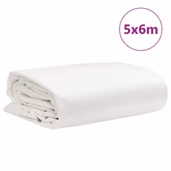 vidaXL Tarpaulin Cover Ground Sheet Waterproof Camping Tarp White 650 g/mÂ² - Additional view 8