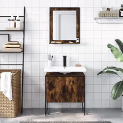 vidaXL Bathroom Cabinet Set 2 Piece Sink Cabinet Smoked Oak Engineered Wood - Additional view 2