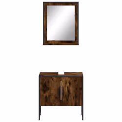 vidaXL Bathroom Cabinet Set 2 Piece Sink Cabinet Smoked Oak Engineered Wood - Additional view 5