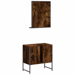 vidaXL Bathroom Cabinet Set 2 Piece Sink Cabinet Smoked Oak Engineered Wood - Additional view 7