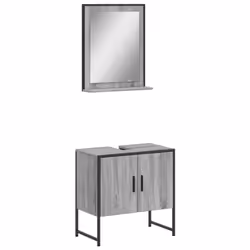 VidaXL 3214337, Grey, Oak, Wood, Steel, 600 mm, 330 mm, 600 mm, 2 pc(s)