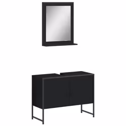 VidaXL 3214339, Black, Wood, Steel, 800 mm, 330 mm, 600 mm, 2 pc(s)