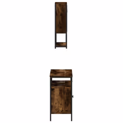 vidaXL Bathroom Furniture Set 2 Piece Sink Cabinet Cupboard Engineered Wood - smoked oak - Additional view 6
