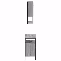 vidaXL Bathroom Furniture Set 2 Piece Sink Cabinet Grey Sonoma Engineered Wood - Additional view 6