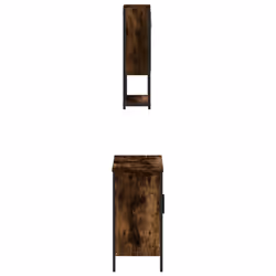 vidaXL Bathroom Furniture Set 2 Piece Sink Cabinet Smoked Oak Engineered Wood - Additional view 6