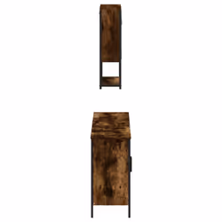 vidaXL Bathroom Furniture Set 3 Piece Sink Cabinet Sonoma Oak Engineered Wood - smoked oak - Additional view 6