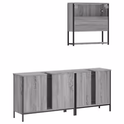 vidaXL Bathroom Furniture Set 3 Piece Sink Cabinet Sonoma Oak Engineered Wood - grey sonoma - Additional view 7