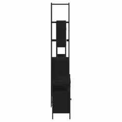 vidaXL Bathroom Furniture Set 3 Piece Mirror Cabinet Black Engineered Wood - Additional view 6