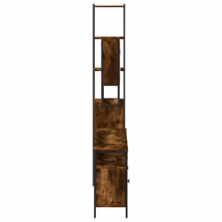 vidaXL Bathroom Furniture Set 4 Piece Sink Cabinet Smoked Oak Engineered Wood - Additional view 6